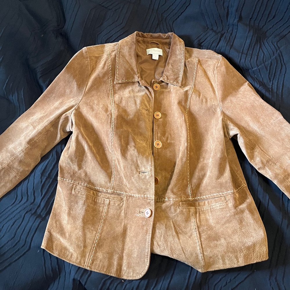 Vintage Leather Jacket Western Blazer Brown Genuine Leather XL Classic 90s